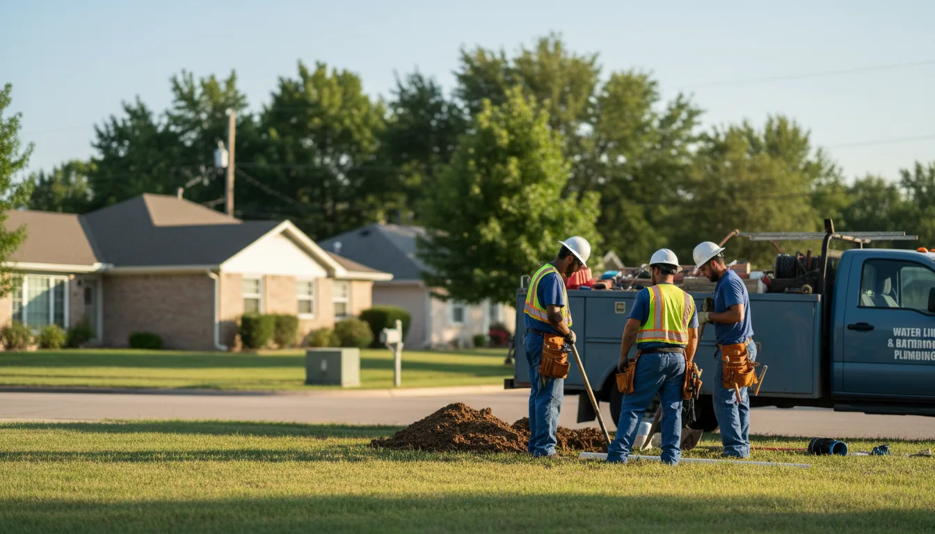 Residential water line and bathroom plumbing service in Fredonia, TX